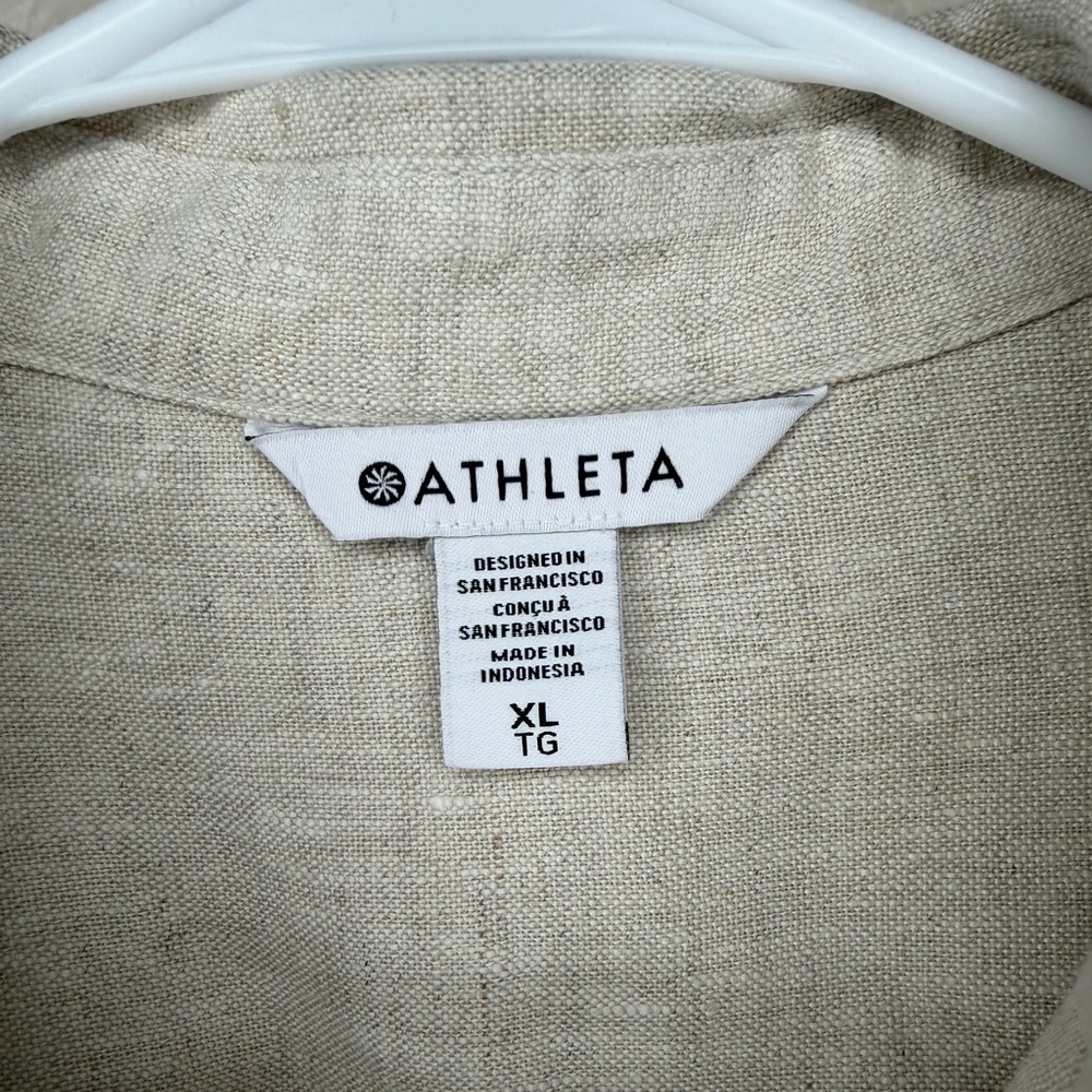 Athleta Retreat Linen Top Size XL in Undyed Color 100% Linen Breathable - Picture 8 of 15